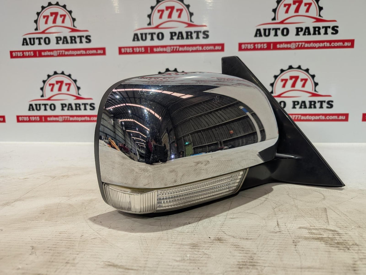 MITSUBISHI PAJERO RIGHT DOOR MIRROR NS-NX, W/ POWER FOLD, FLASHER, CHROME, 06-21